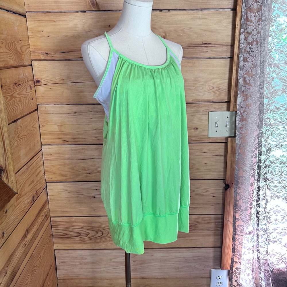 Vintage No Limits Tank Women Large Zippy Green Mesh Sports Bra Lululemon